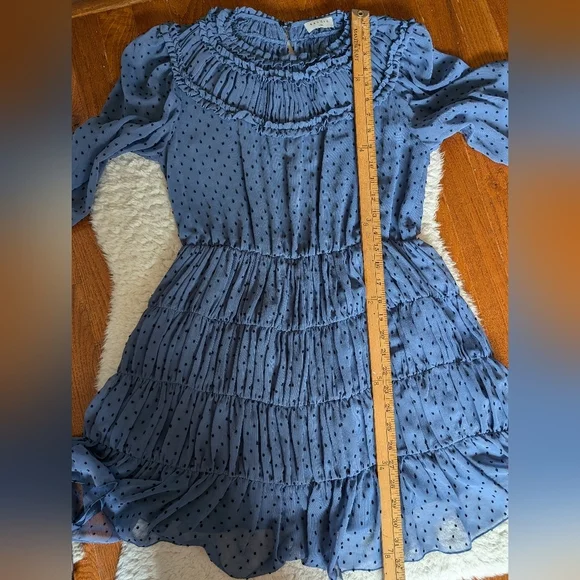 Sandro clip dot ruffled mini dress 38 - Picture 14 of 15